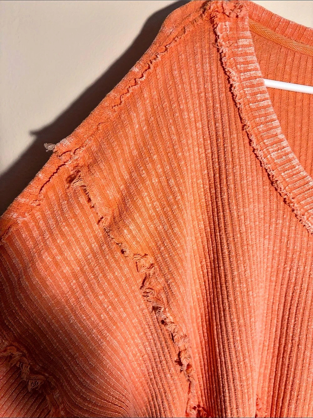 Easel Distressed Knit Tunic in Orange - Picture 7 of 9
